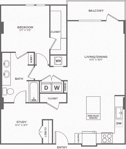 A black and white image of a floor plan for a home.